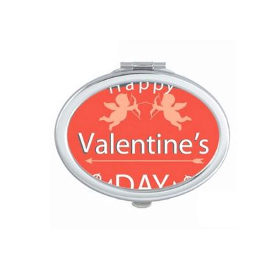 Happy Valentine's Day Angels Love Mirror Portable Fold Hand Makeup Double Side Glasses