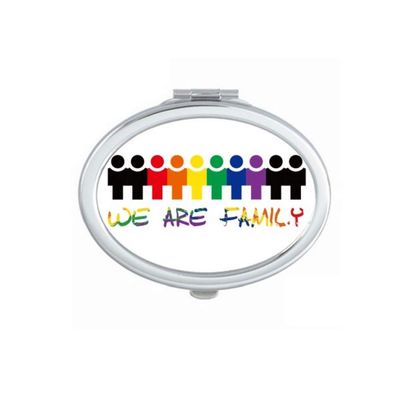 LGBT Rainbow Flag We Are Faly Mirror Portable Fold Hand Makeup Double Side Glasses