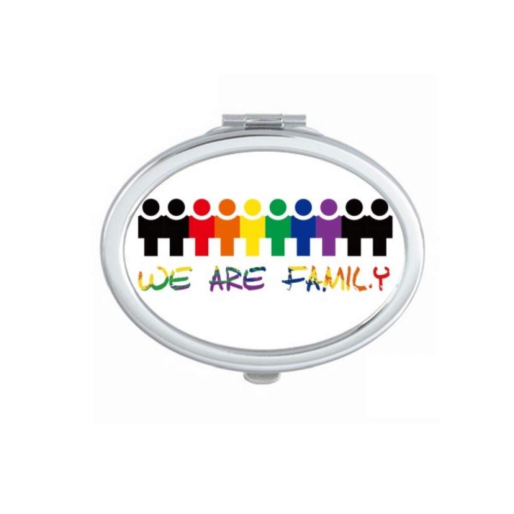 LGBT Rainbow Flag We Are Faly Mirror Portable Fold Hand Makeup Double Side Glasses