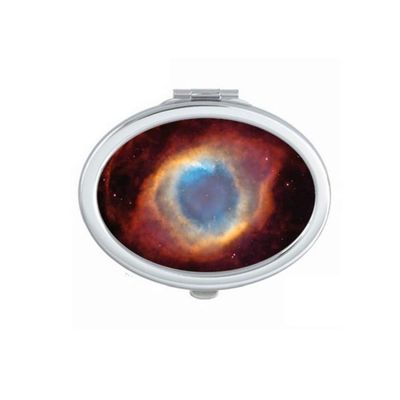 Red Blue Planet Star Nebulae Mirror Portable Fold Hand Makeup Double Side Glasses