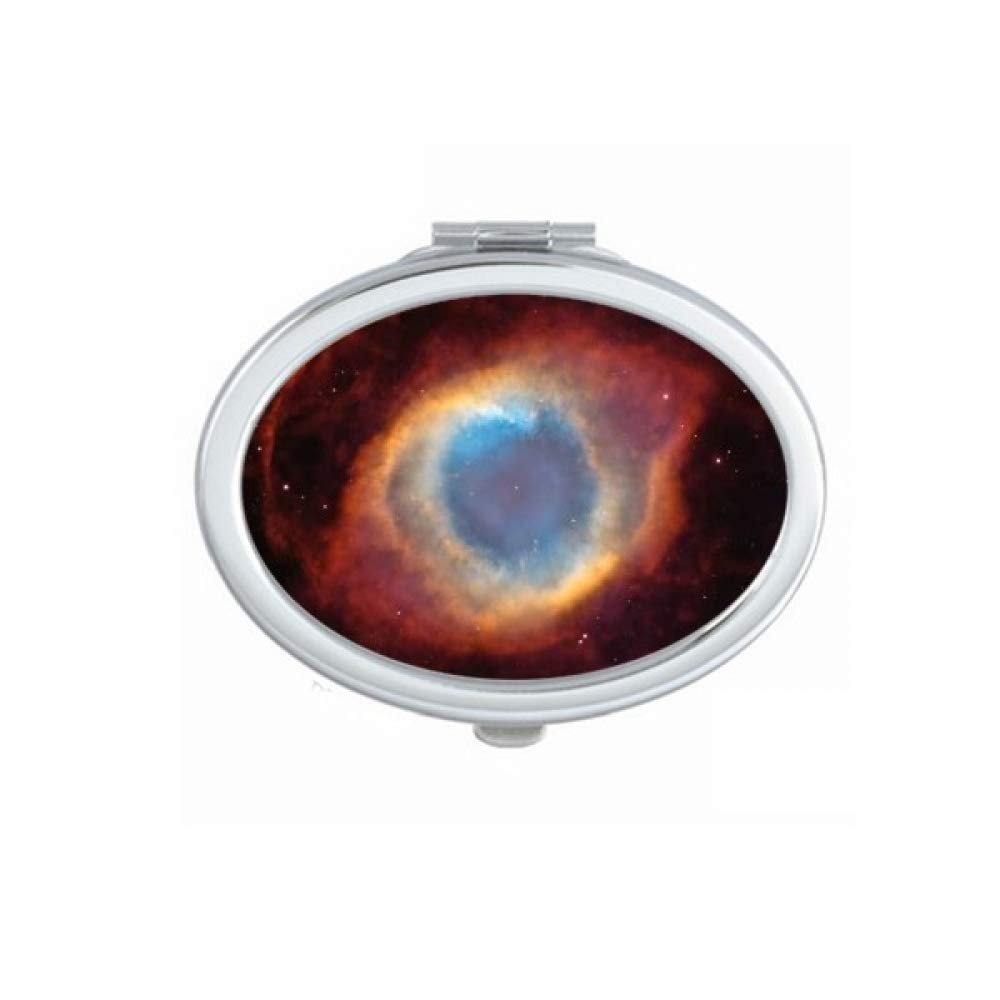 Red Blue Planet Star Nebulae Mirror Portable Fold Hand Makeup Double Side Glasses
