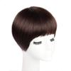 Short Straight Hair Topper Hair Pieces Toupee Human Hair Topper Clip in Topper with Bangs Invisible Hairpiece Topper for Women Thinning Hair Loss Hair Dark Brown 5"x5.5" view 1