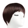 Short Straight Hair Topper Hair Pieces Toupee Human Hair Topper Clip in Topper with Bangs Invisible Hairpiece Topper for Women Thinning Hair Loss Hair Dark Brown 5"x5.5" view 3