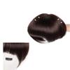 Short Straight Hair Topper Hair Pieces Toupee Human Hair Topper Clip in Topper with Bangs Invisible Hairpiece Topper for Women Thinning Hair Loss Hair Dark Brown 5"x5.5" view 4