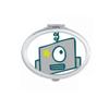 Universe And Alien Single Eye Robot Mirror Portable Fold Hand Makeup Double Side Glasses view 1
