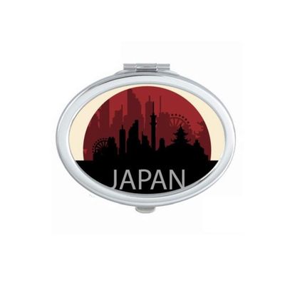 Architecture Landmark Outline Japan Mirror Portable Fold Hand Makeup Double Side Glasses