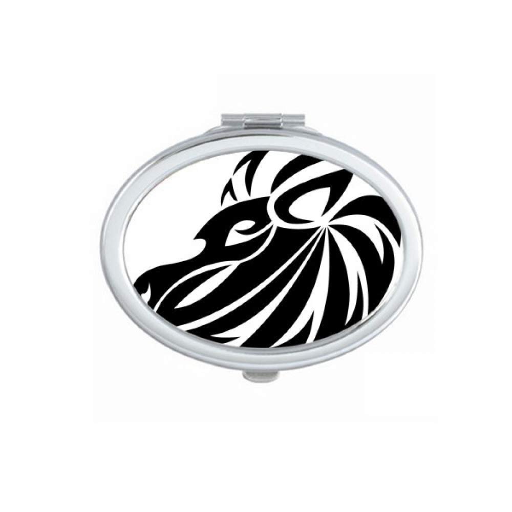 Constellation Leo Zodiac Symbol Mirror Portable Fold Hand Makeup Double Side Glasses