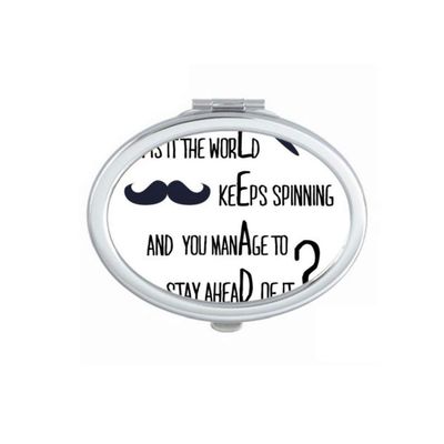 Question To Leaders Famous Quote Mirror Portable Fold Hand Makeup Double Side Glasses