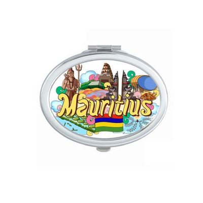 Seven Coloured Earth Mauritius Graffiti Mirror Portable Fold Hand Makeup Double Side Glasses