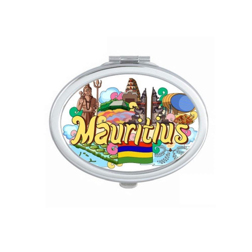 Seven Coloured Earth Mauritius Graffiti Mirror Portable Fold Hand Makeup Double Side Glasses