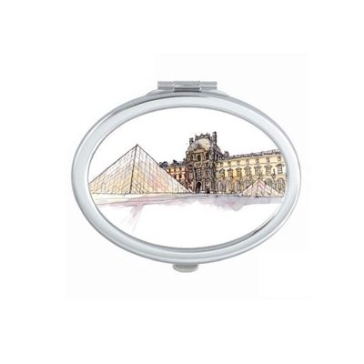 Louvre Museum in Paris France Mirror Portable Fold Hand Makeup Double Side Glasses