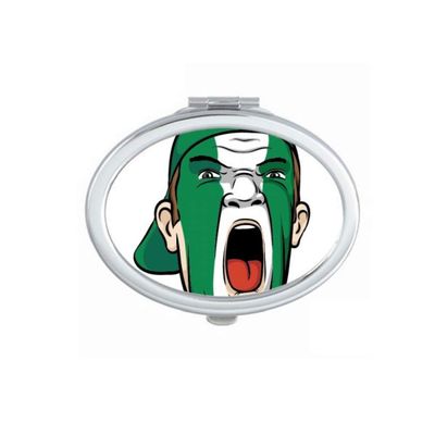 Nigeria Flag Facial Makeup Head Screang Cap Mirror Portable Fold Hand Makeup Double Side Glasses