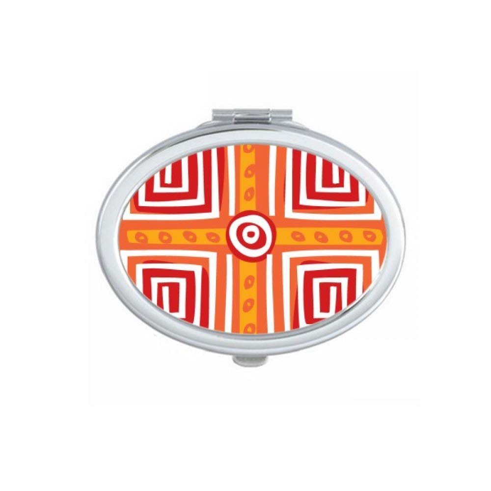 Spiral Boxes Mexico Totems Ancient Civilization Mirror Portable Fold Hand Makeup Double Side Glasses
