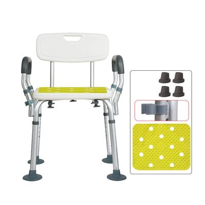 Bathroom Shower Chair with Aluminum Alloy Structure, Medical Shower Bench Bath Seat Chair with Comfortable Armrests, Shower Seat for Senior, Handicap & Disabled,B