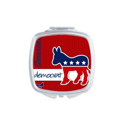 America Donkey Emblem Democrat Mirror Portable Compact Pocket Makeup Double Sided Glass