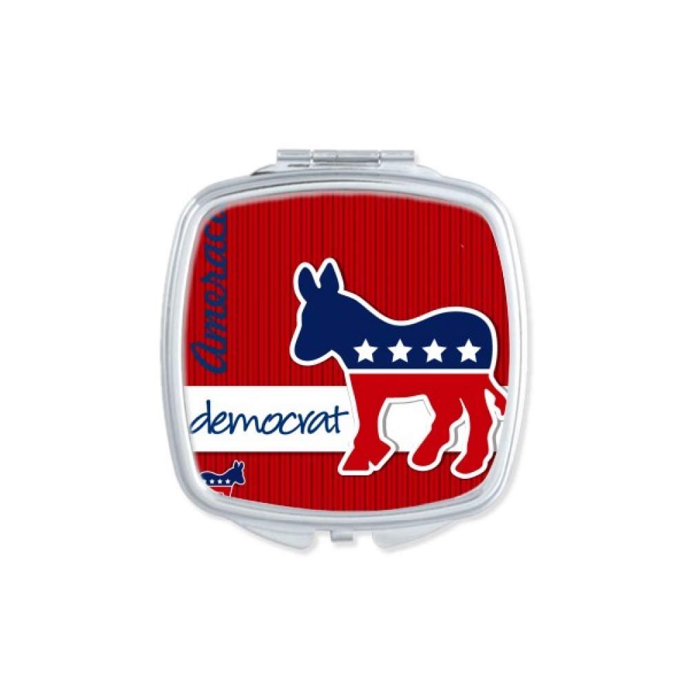 America Donkey Emblem Democrat Mirror Portable Compact Pocket Makeup Double Sided Glass
