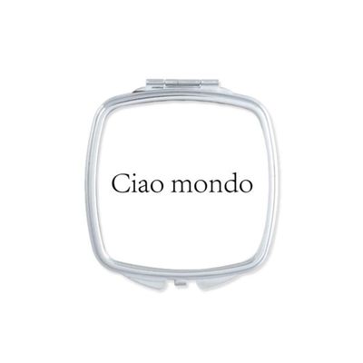 Hello World Italian Art Deco Gift Fashion Mirror Portable Compact Pocket Makeup Double Sided Glass