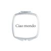 Hello World Italian Art Deco Gift Fashion Mirror Portable Compact Pocket Makeup Double Sided Glass view 1