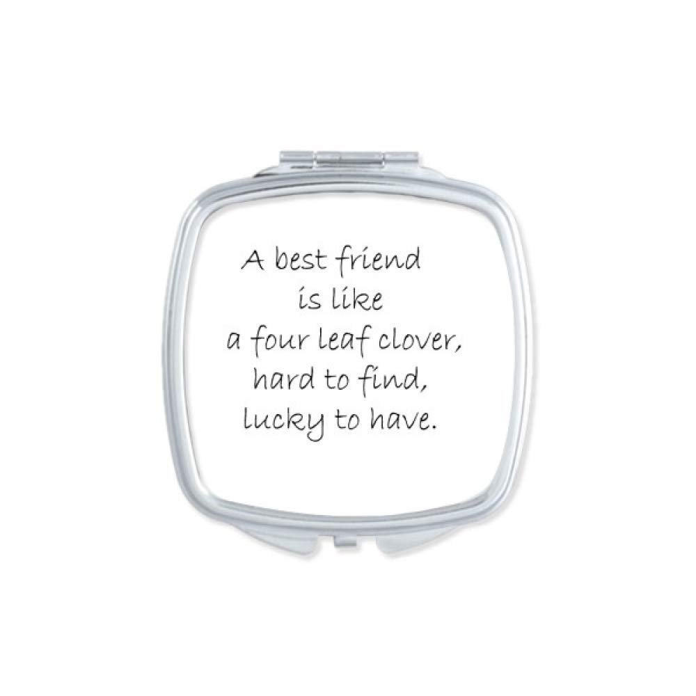 Best Friend Is Like Four Clover Quote Mirror Portable Compact Pocket Makeup Double Sided Glass