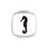 Black Hippocampus Marine Life Pattern Mirror Portable Compact Pocket Makeup Double Sided Glass view 1