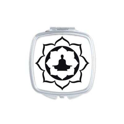 Lotus Figure Simple Illustration Pattern Mirror Portable Compact Pocket Makeup Double Sided Glass