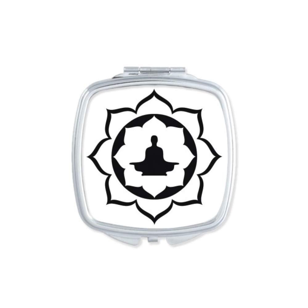 Lotus Figure Simple Illustration Pattern Mirror Portable Compact Pocket Makeup Double Sided Glass