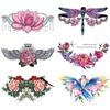 Glaryyears Watercolor Temporary Tattoos for Women Girls Adults, Sexy Fake Long Lasting Tattoo Stickers that look real, 6 Pack Large Bird Flower Dragonfly Tramp Stamp on Body Chest Underboob Waist view 2