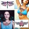 Glaryyears Watercolor Temporary Tattoos for Women Girls Adults, Sexy Fake Long Lasting Tattoo Stickers that look real, 6 Pack Large Bird Flower Dragonfly Tramp Stamp on Body Chest Underboob Waist view 3