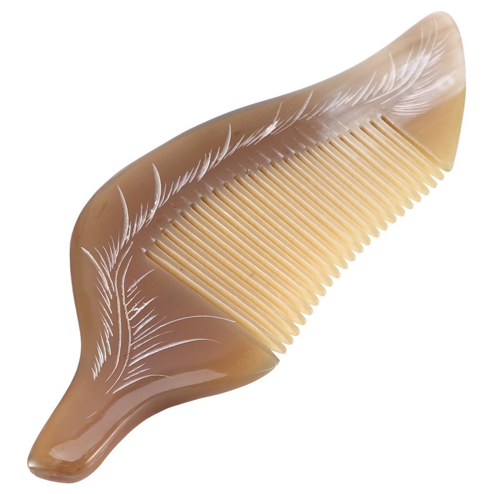 EXCEART Natural Carved Comb -static Hair Tool for Improved Texture Shine Portable Multi-functional Massage Comb for Relief for Valentine Day Anniversaries