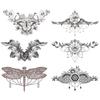 Glaryyears Sexy Temporary Tattoos for Women Girls, 6 Pack Black Fake 3D Realistic Large Tattoo Stickers, Perfect on Body Chest Waist Abdomen Underboob view 1