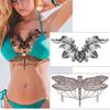 Glaryyears Sexy Temporary Tattoos for Women Girls, 6 Pack Black Fake 3D Realistic Large Tattoo Stickers, Perfect on Body Chest Waist Abdomen Underboob view 2