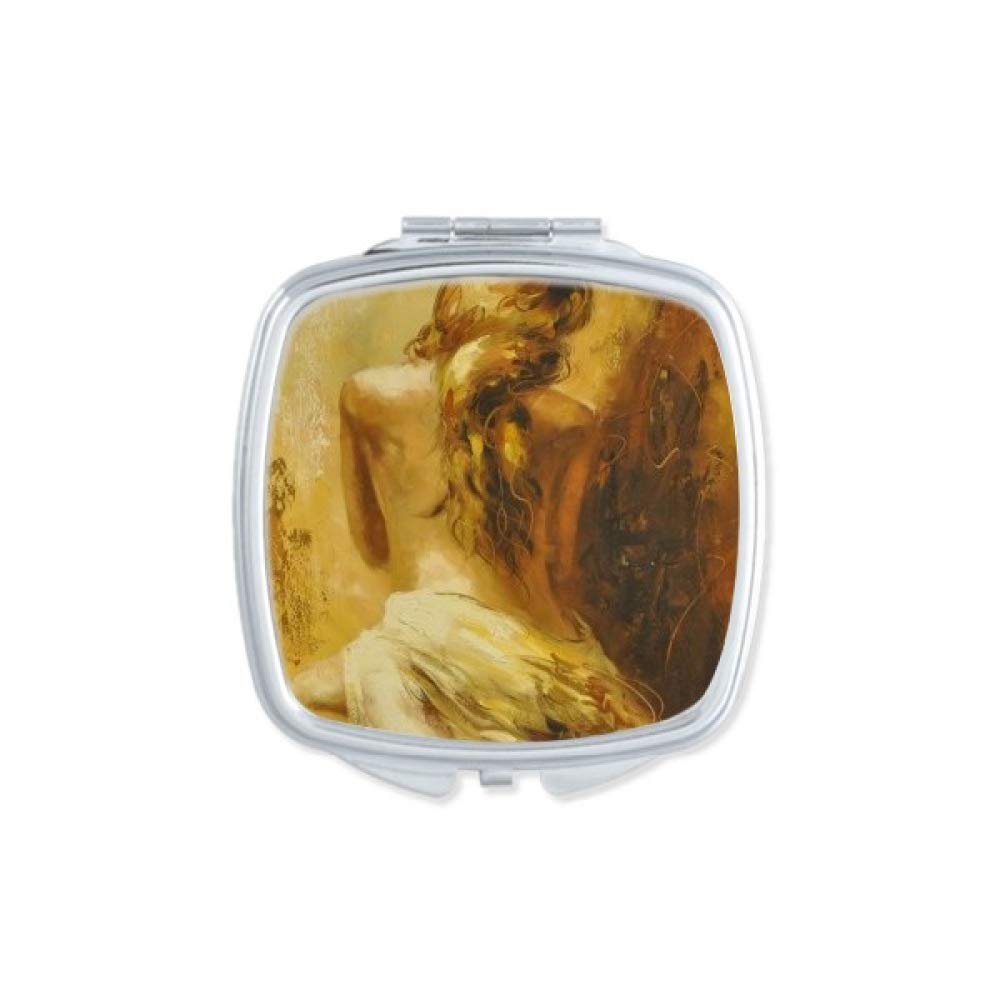 Blonde Back Babe Girl Pretty Gal Mirror Portable Compact Pocket Makeup Double Sided Glass