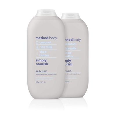 Method Body Wash, Simply Nourish, Paraben and Phthalate Free, 18 oz (Pack of 1)