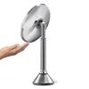 simplehuman 8" Round Sensor Makeup Mirror with Touch-Control Dual Light Settings, 5x Magnification, Rechargeable and Cordless, Brushed Stainless Steel view 4