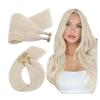 Ugeat Blonde I Tip Extensions for Party Platinum Blonde I Tip Hair Extensions Human Hair Itips Invisible Comfortable Long Lasting No Glue Needed for Women 14 Inch 50S view 1