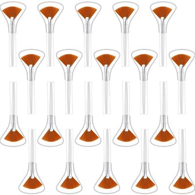 20 Pieces Facial Fan Mask Brushes Acid Applicator Soft Makeup Brushes Cosmetic Tools for Glycolic Peel Masques