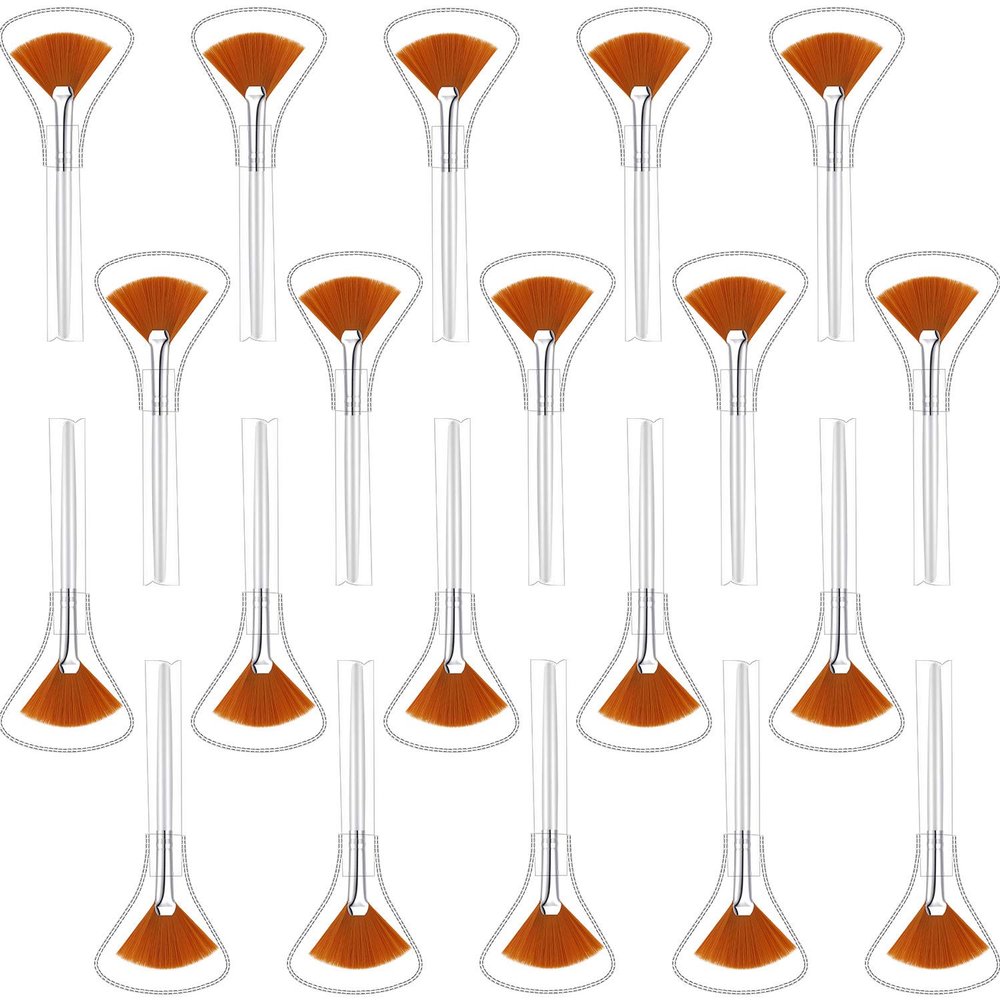 20 Pieces Facial Fan Mask Brushes Acid Applicator Soft Makeup Brushes Cosmetic Tools for Glycolic Peel Masques