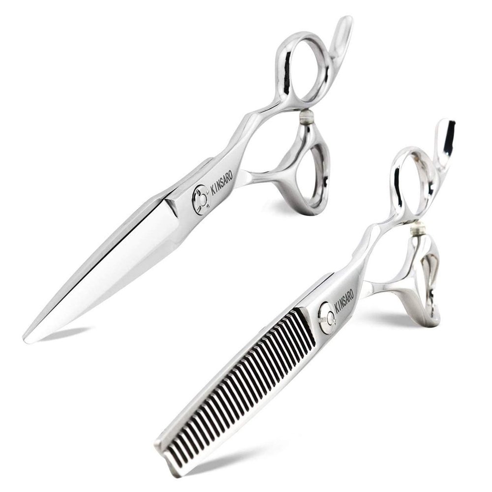 6 INCH Professional Hair Scissors Hair Shears and 5.5 INCH Hair Thinning Scissors 440C Kinsaro