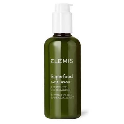 ELEMIS Superfood Facial Wash 200ml, Daily Gel Cleanser with Prebiotics for Glowing, Balanced Skin, Hydrating Cleanser for Face