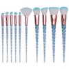 10 PCS Girly Makeup Brushes Set Crystal Glitter Transparent Handle Powder Foundation Brush Concealer Eye Shadow Eyeliner Eyebrow Brush for Girls Ideal Beauty Tool for Women (Blue) view 1