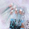10 PCS Girly Makeup Brushes Set Crystal Glitter Transparent Handle Powder Foundation Brush Concealer Eye Shadow Eyeliner Eyebrow Brush for Girls Ideal Beauty Tool for Women (Blue) view 2