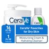 CeraVe Moisturizing Cream & Hydrating Facial Cleanser Skin Care Set, Combo Pack For Dry Skin Relief, Travel Essentials, 1oz Cleanser + 16oz Cream With Pump view 2