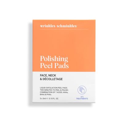 Wrinkles Schminkles Face, Neck & Dcolletage Polishing Peel Pads, Skin Exfoliating & Resurfacing, Pack of 5 Towelettes