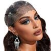 EARENT Rhinestone Head Scarf Black Rave Headbands Jewelry Bling Turban for Women view 1