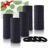 100PCS Black Hair Ties for Women Girls, Seamless Thick Black Hair Band, Elastic Hair Ties No Damage Ponytail Holder Valentine's Day Gift view 1