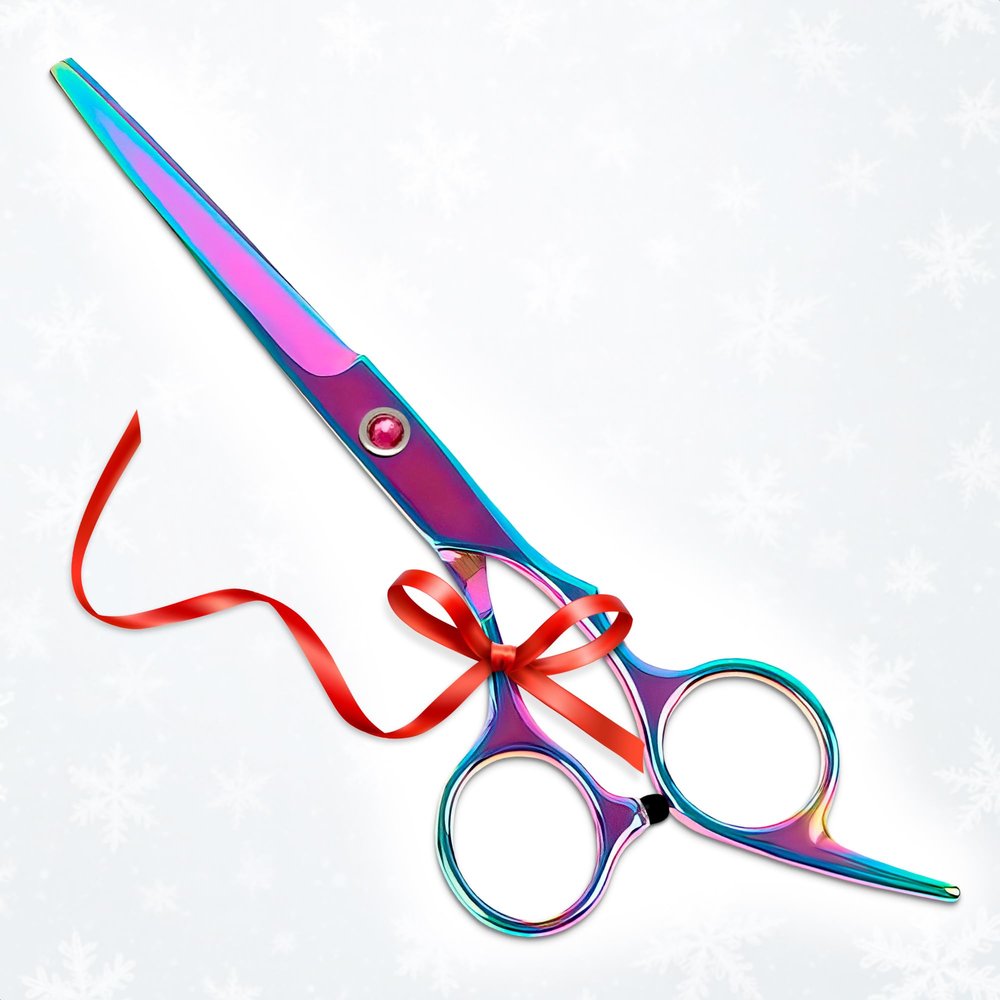 Hair Cut Scissors for Hairstylist - 6.5x2.2" Haircutting Scissors for Professionals, Durable & Lightweight Stainless Steel, Adjustable Screw & Curved Finger Rest - Gret as Valentines Day Gift for Her
