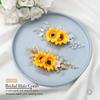 Jeairts Sunflower Bride Wedding Hair Comb Crystal Pearl Bridal Hair Side Combs Decorative Hair Accessories for Women(1-Silver) view 2
