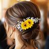 Jeairts Sunflower Bride Wedding Hair Comb Crystal Pearl Bridal Hair Side Combs Decorative Hair Accessories for Women(1-Silver) view 3