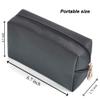 PU Leather Cosmetic Bag for Women Minimalism Makeup Bag for Daily Use Portable Storage Purse Small Neat Cosmetic Pouch Water-resistant Toiletry Bag for Travel(Black) view 2