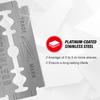 Feather Double Edge Safety Razor Blades - (50 Count) - Platinum Coated Hi-Stainless Steel Razor Blades - Fits Most Safety Razors - Super Sharp for Close Shaves - Made in Japan view 4